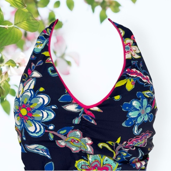 ANNE Cole Shirred Halter Tankini TOP Size Small - Picture 5 of 8